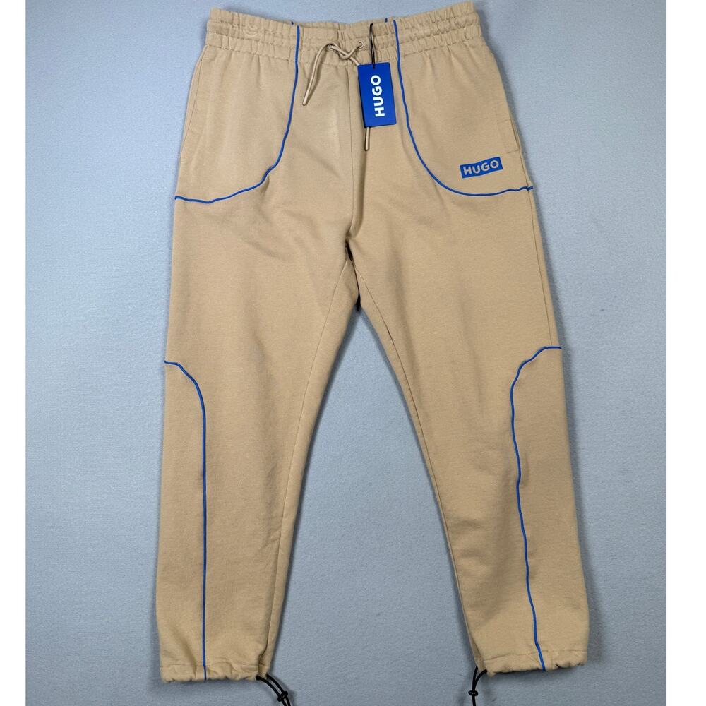 Hugo by Hugo Boss Men's Loose-Fit Piped Drawstring Pants Beige medium $128